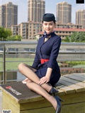 SIW Siwen Media 051 China Eastern Airlines uniform, cap, scarf, skirt, four pieces set - Siqi(38)